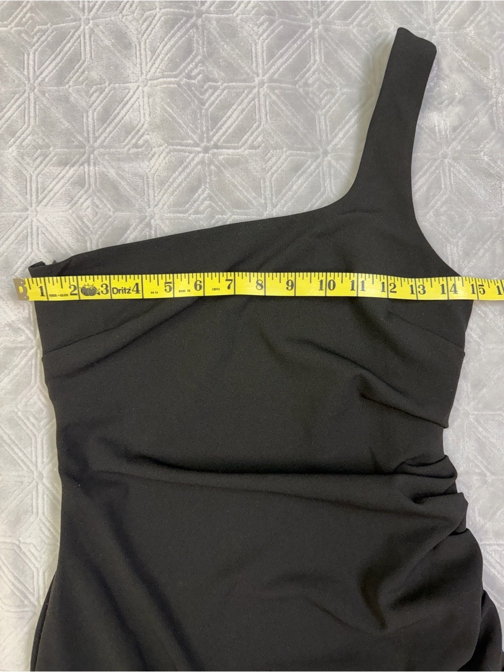 Lulu's Black One-Shoulder Ruched Mini Dress - Picture 4 of 7